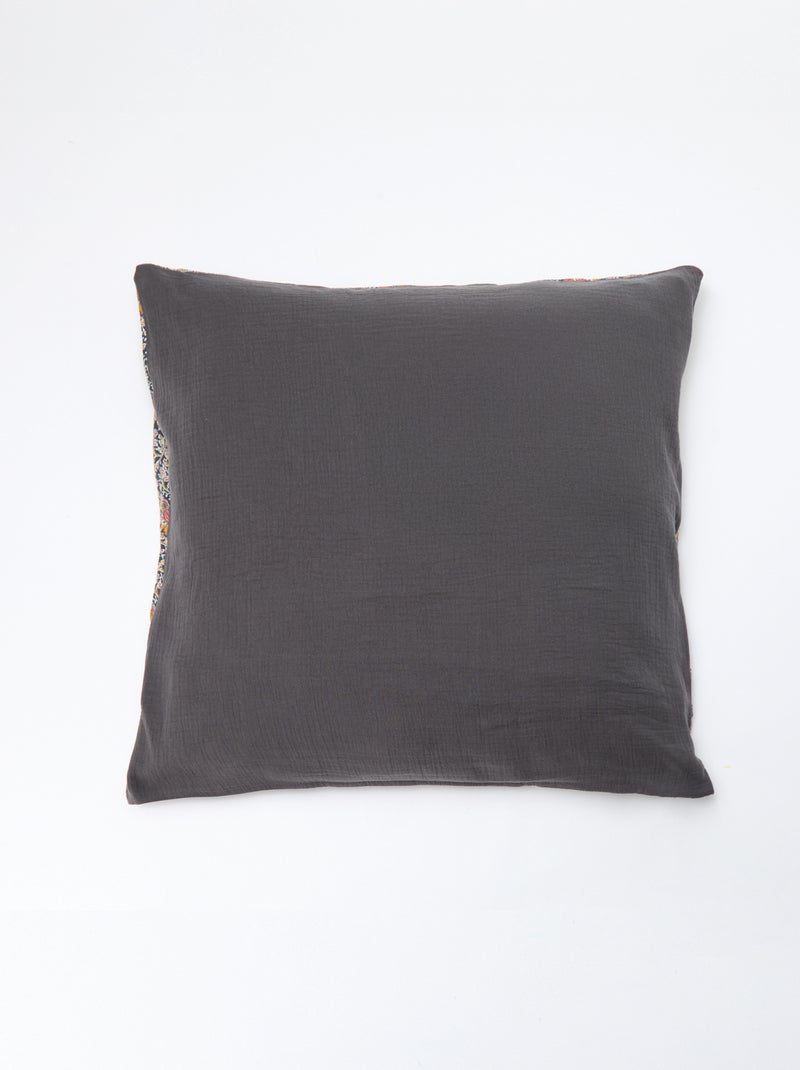 Parure de lit 2 personnes (260x240cm) en gaze de coton - Kiabi Home Gris foncé/anthracite - Kiabi