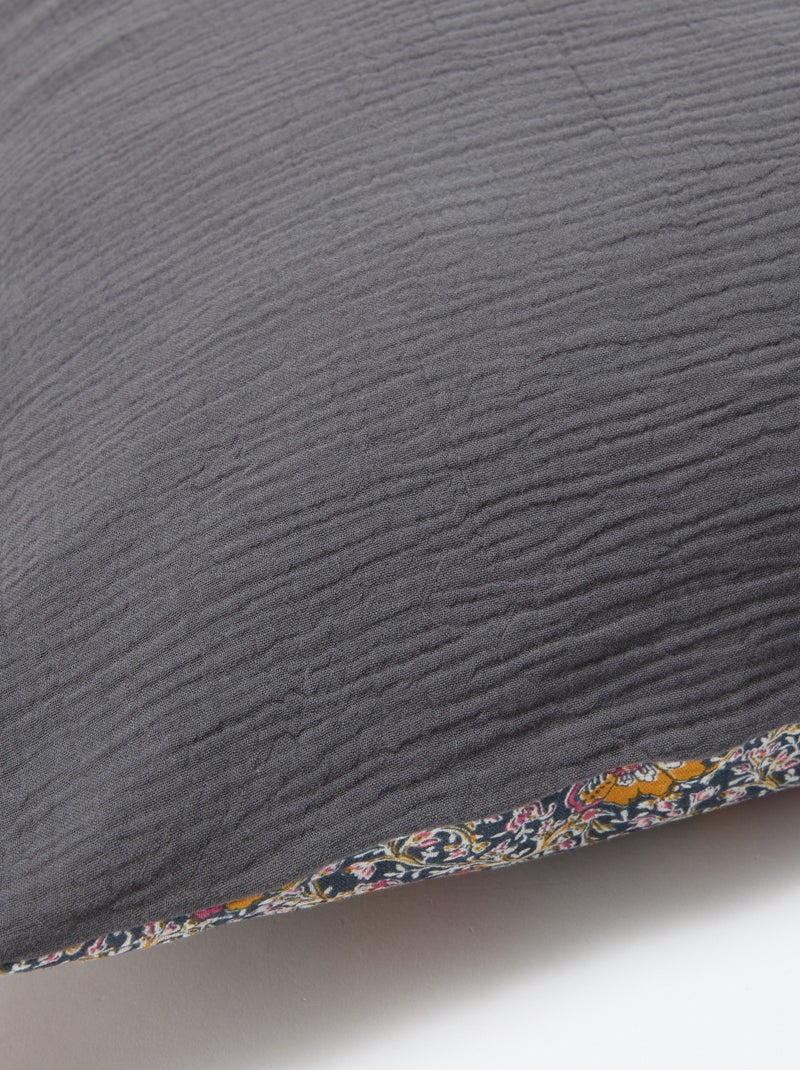 Parure de lit 2 personnes (260x240cm) en gaze de coton - Kiabi Home Gris foncé/anthracite - Kiabi