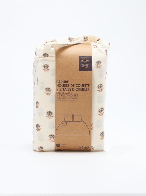 Parure de lit 2 personnes (260x240cm) en gaze de coton - Kiabi Home - Kiabi