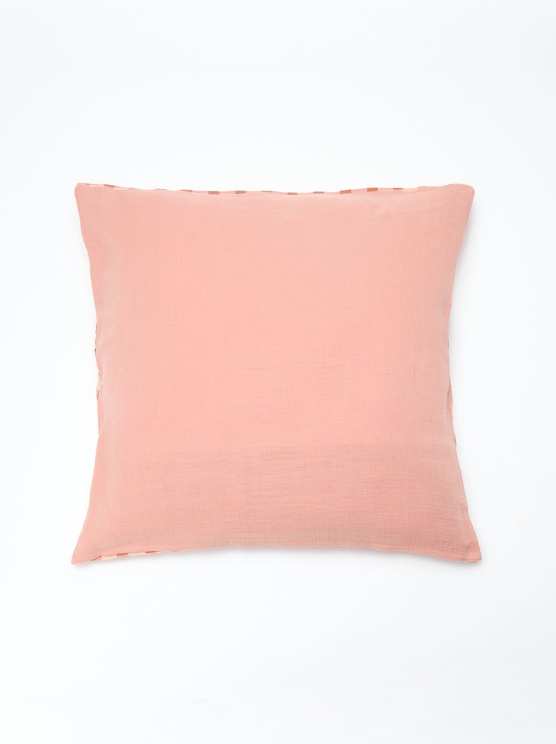 Parure de lit 2 personnes (260x240cm) en gaze de coton - Kiabi Home Rose - Kiabi