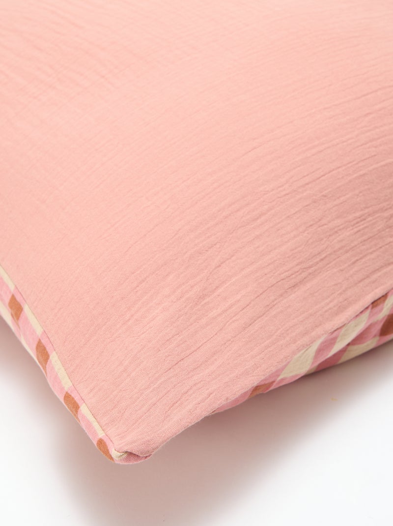 Parure de lit 2 personnes (260x240cm) en gaze de coton - Kiabi Home Rose - Kiabi