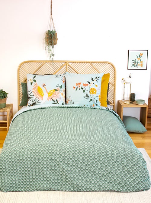 Parure de lit 2 personnes 3 pièces - 1 housse de couette (240 x 220 cm ou 260 x 240 cm + 2 oreillers - Kiabi