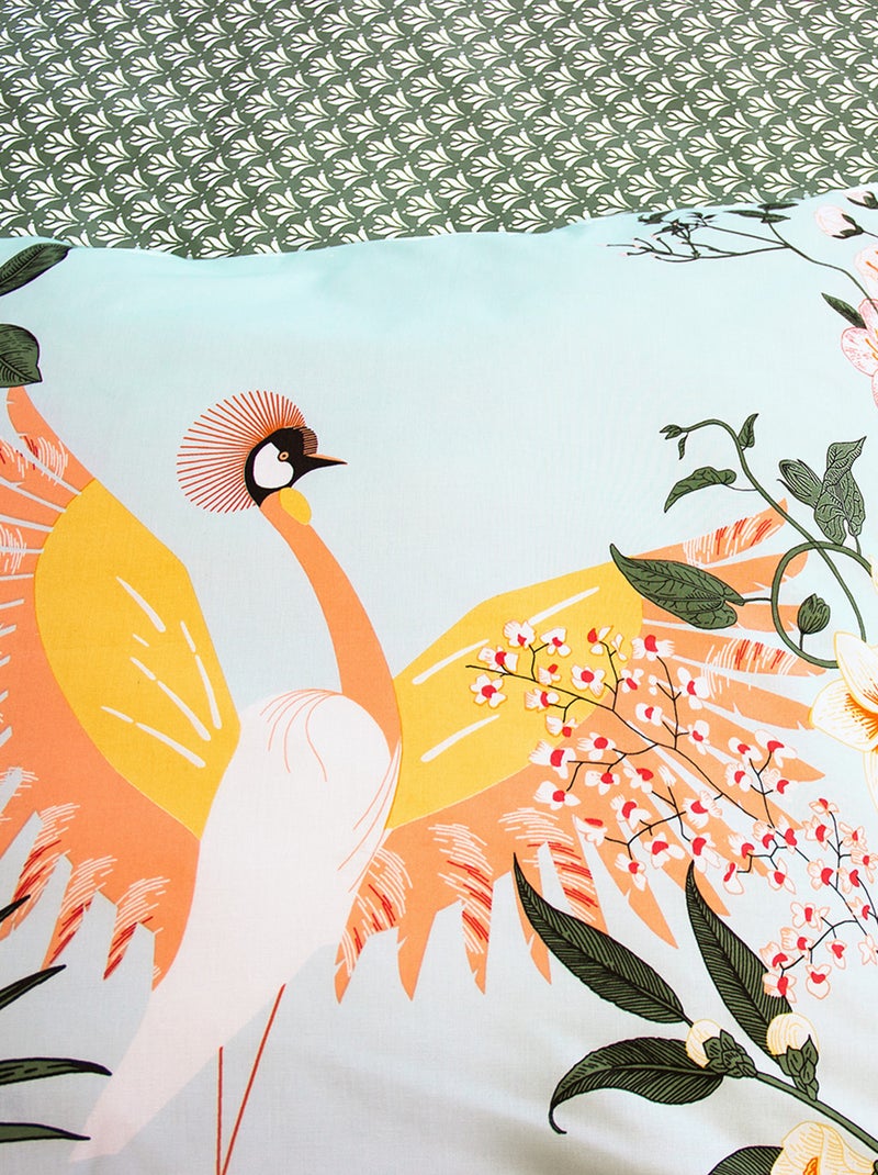Parure de lit 2 personnes 3 pièces - 1 housse de couette (240 x 220 cm ou 260 x 240 cm + 2 oreillers Vert - Kiabi