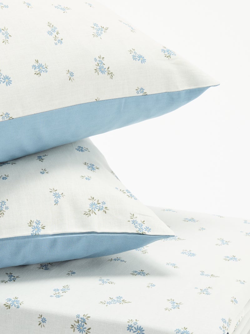 Parure de lit 2 personnes 3 pièces - Housse de couette + 2 taies d'oreiller - KIABI Home Bleu - Kiabi