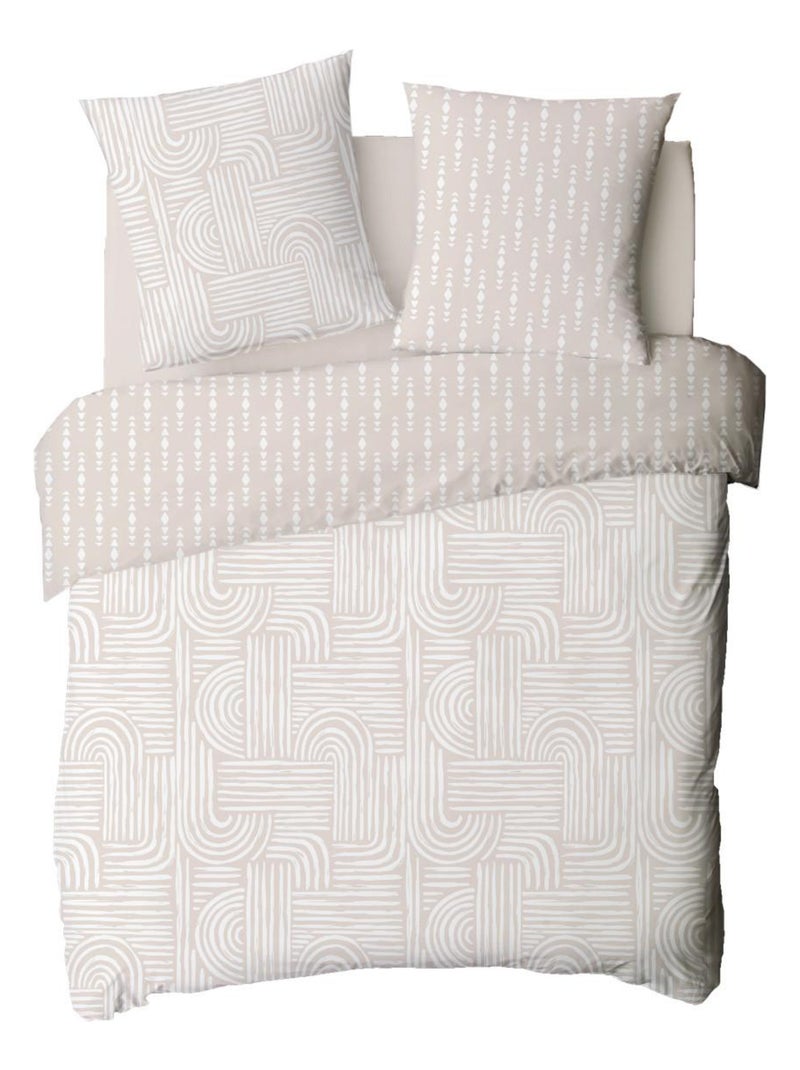 Parure de lit 2 personnes arche en coton - Future Home Beige - Kiabi