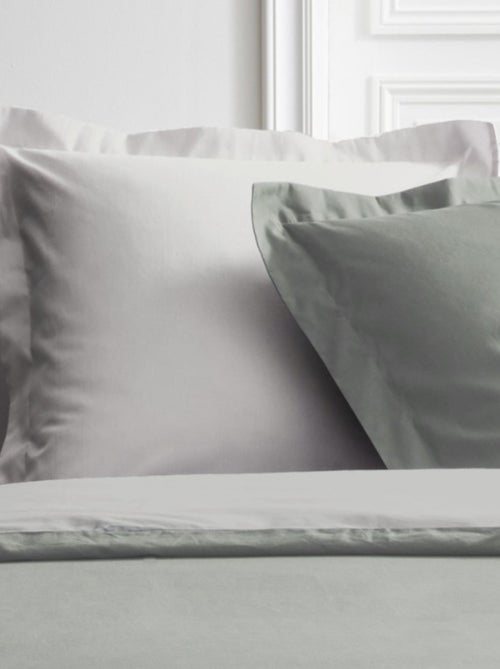 Parure de lit 2 personnes bicolore coton PRESTIGE - Kiabi