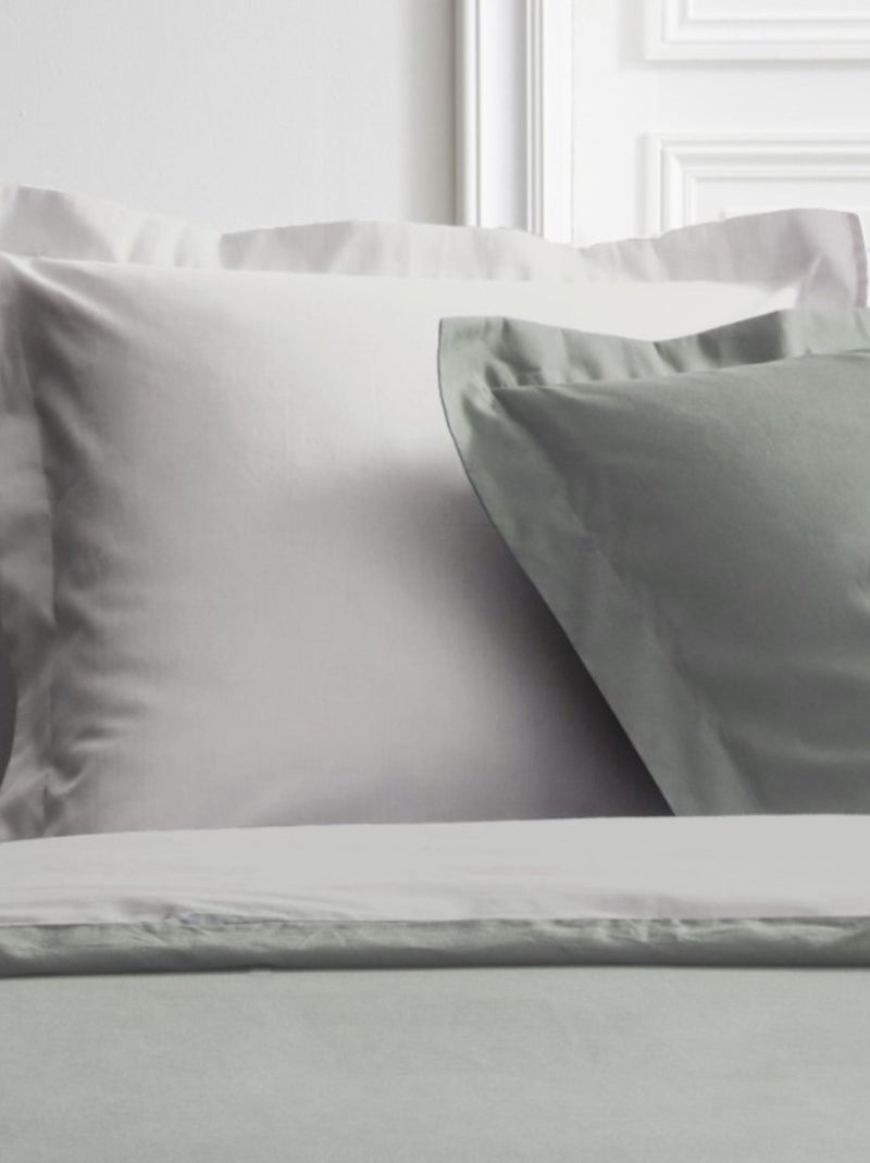 Parure de lit 2 personnes bicolore coton PRESTIGE Beige - Kiabi
