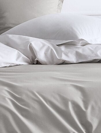 Parure de lit 2 personnes bicolore coton PRESTIGE
