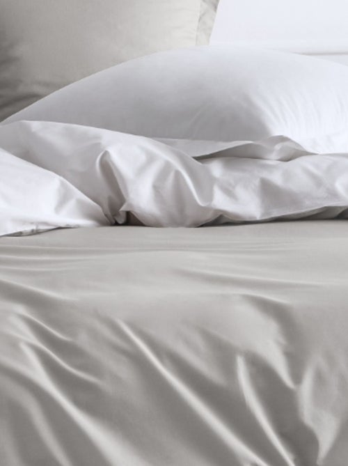 Parure de lit 2 personnes bicolore coton PRESTIGE - Kiabi