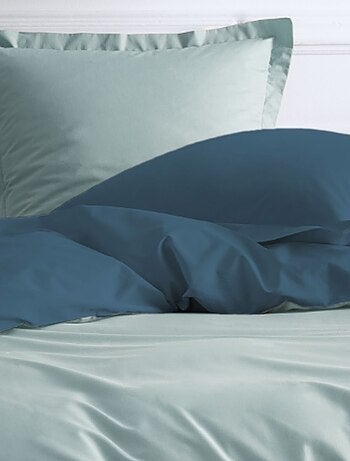 Parure de lit 2 personnes bicolore coton PRESTIGE