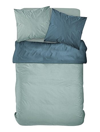 Parure de lit 2 personnes bicolore coton PRESTIGE