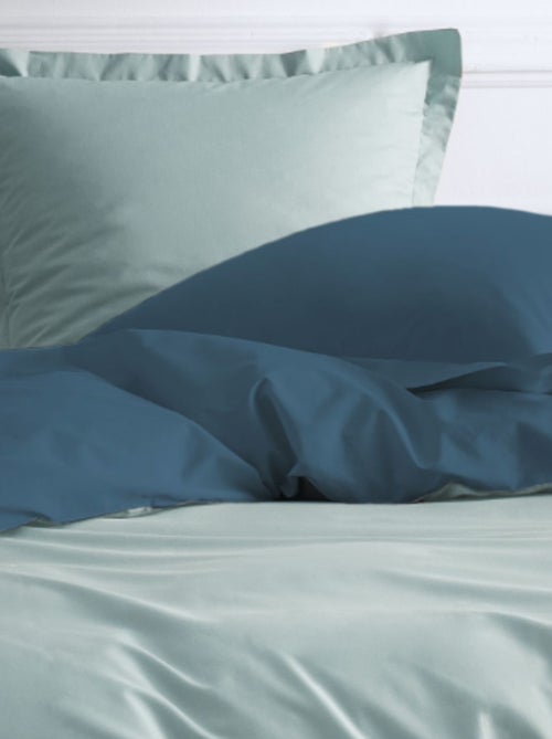 Parure de lit 2 personnes bicolore coton PRESTIGE - Kiabi