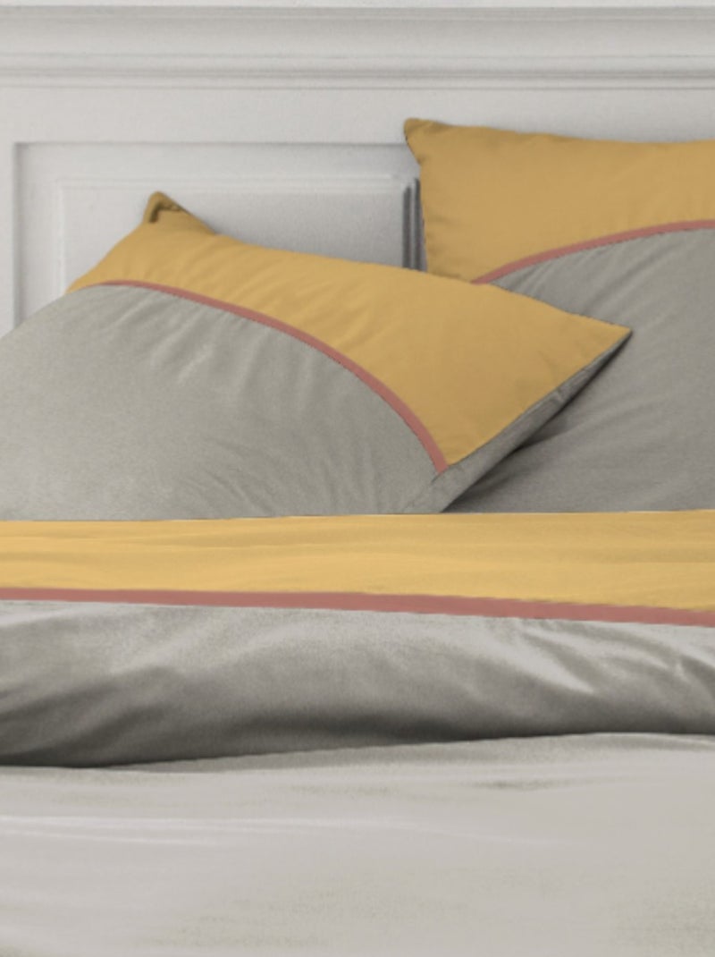Parure de lit 2 personnes coton PRESTIGE Jaune - Kiabi
