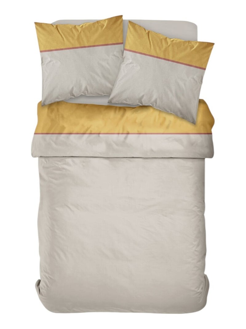 Parure de lit 2 personnes coton PRESTIGE Jaune - Kiabi