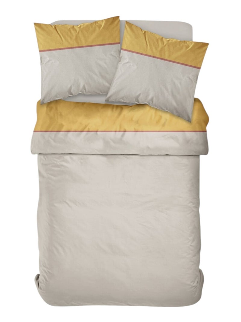 Parure de lit 2 personnes coton PRESTIGE Jaune - Kiabi