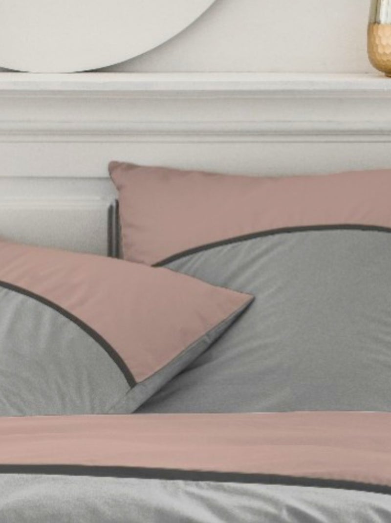Parure de lit 2 personnes coton PRESTIGE Rose - Kiabi