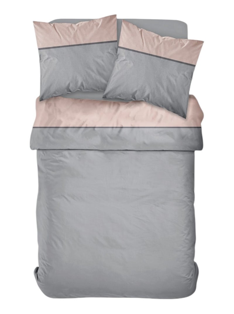 Parure de lit 2 personnes coton PRESTIGE Rose - Kiabi