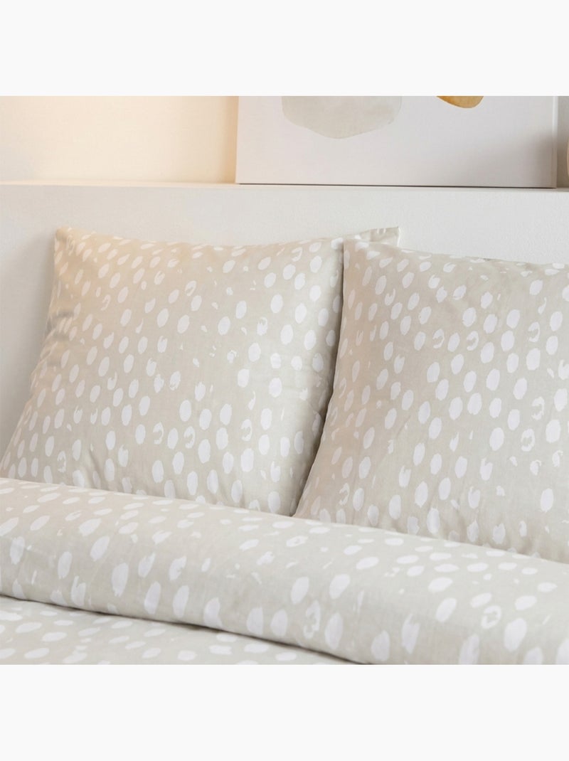 Parure de lit 2 personnes CRAZY Beige - Kiabi