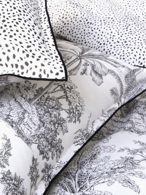 Parure de lit 2 personnes en coton 57 fils imprimé blanc - Future Home - Kiabi