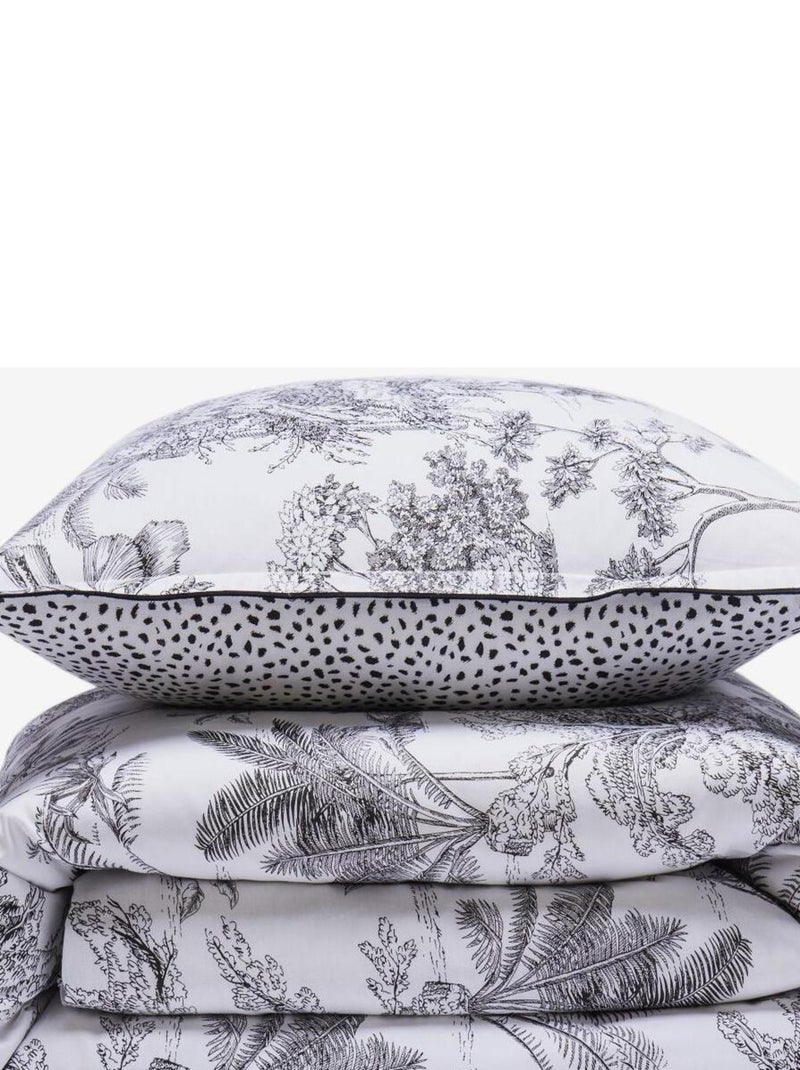 Parure de lit 2 personnes en coton 57 fils imprimé blanc - Future Home Blanc - Kiabi