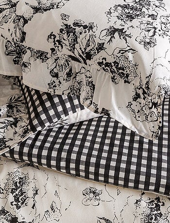 Future Home - Parure de lit 2 personnes en coton 57 fils imprimé blanc