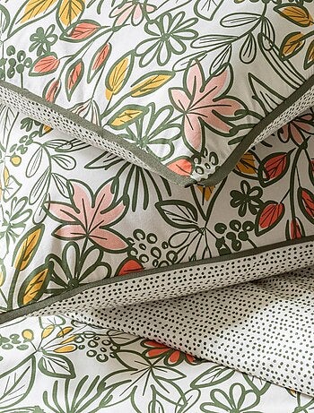 Parure de lit 2 personnes fleurie réversible à pois - Future Home