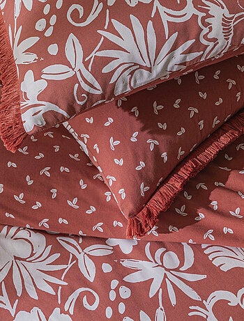 Parure de lit 2 personnes floral à franges en coton - Future Home