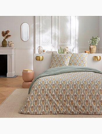 Parure de lit 2 personnes floral charme rayé - Future Home