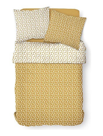 Parure de lit 2 personnes imprimé a pois coton SUNSHINE CALI