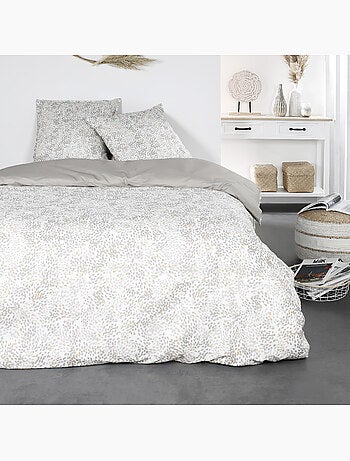 Parure de lit 2 personnes imprimé a pois coton SUNSHINE EDEN
