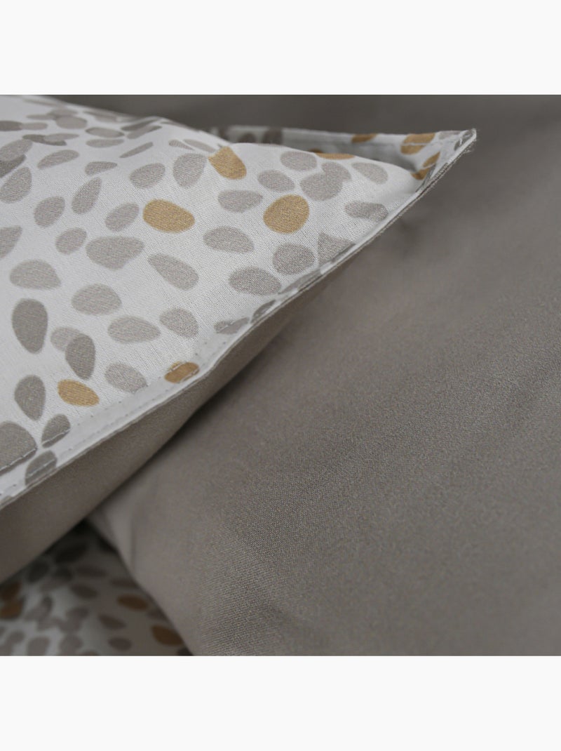 Parure de lit 2 personnes imprimé a pois coton SUNSHINE EDEN Beige - Kiabi