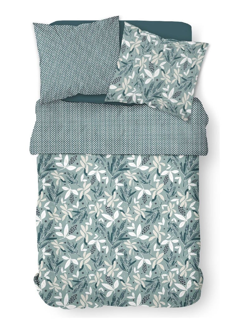 Parure de lit 2 personnes imprimé floral coton SUNSHINE AGA Vert - Kiabi