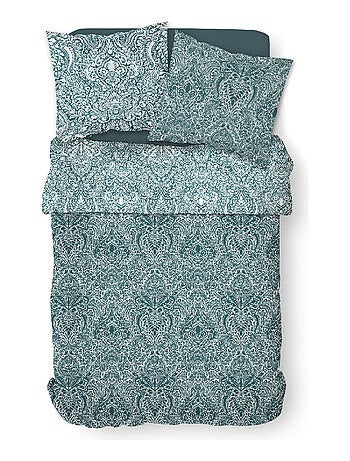 Parure de lit 2 personnes imprimé floral coton SUNSHINE AUDE