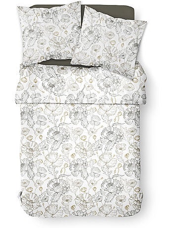 Parure de lit 2 personnes imprimé floral coton SUNSHINE EDDI