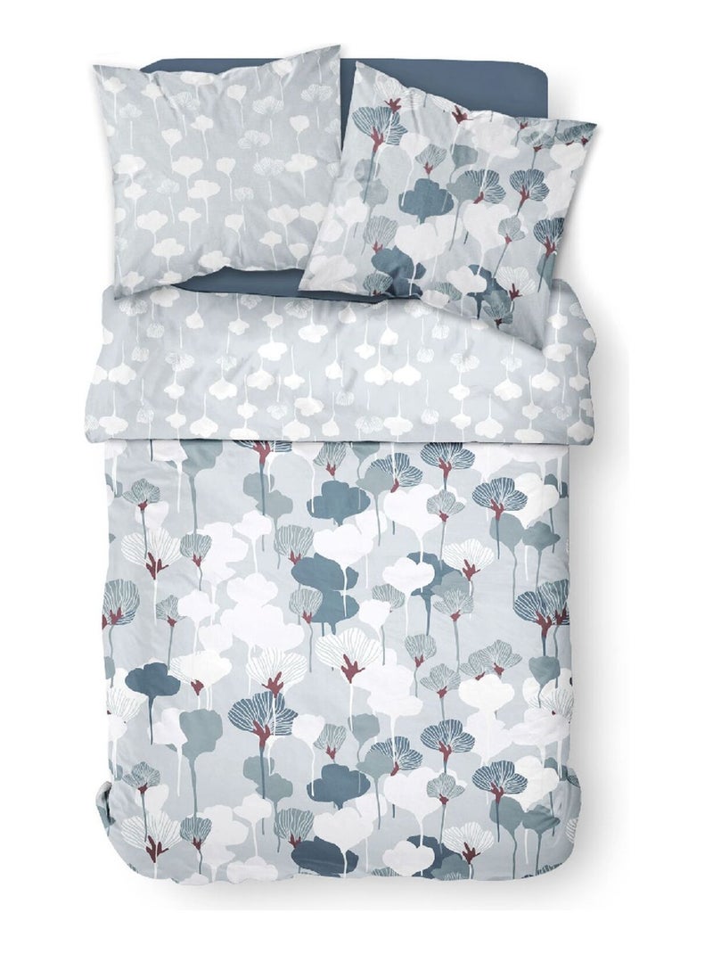 Parure de lit 2 personnes imprimé floral coton SUNSHINE EDDI Blanc - Kiabi