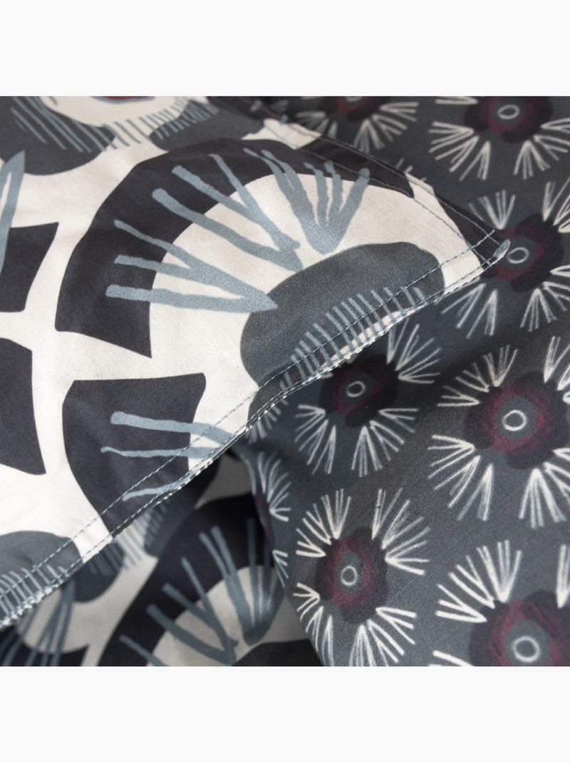 Parure de lit 2 personnes imprimé floral coton SUNSHINE FAUST Bleu - Kiabi