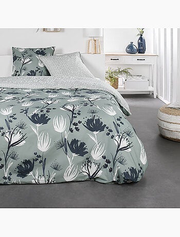 Parure de lit 2 personnes imprimé floral coton SUNSHINE ILA