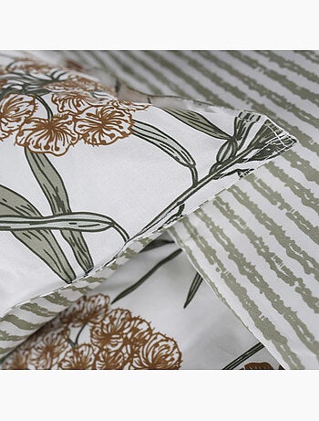 Parure de lit 2 personnes imprimé floral coton SUNSHINE ISMA