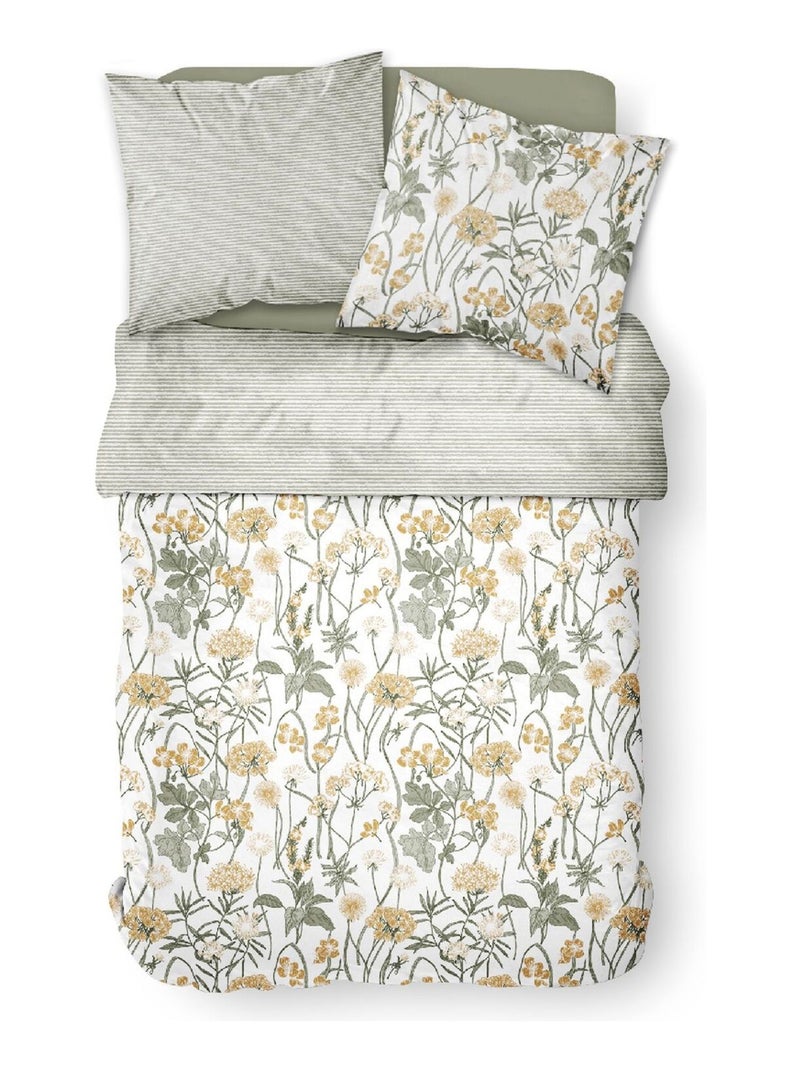 Parure de lit 2 personnes imprimé floral coton SUNSHINE ISMA Blanc - Kiabi