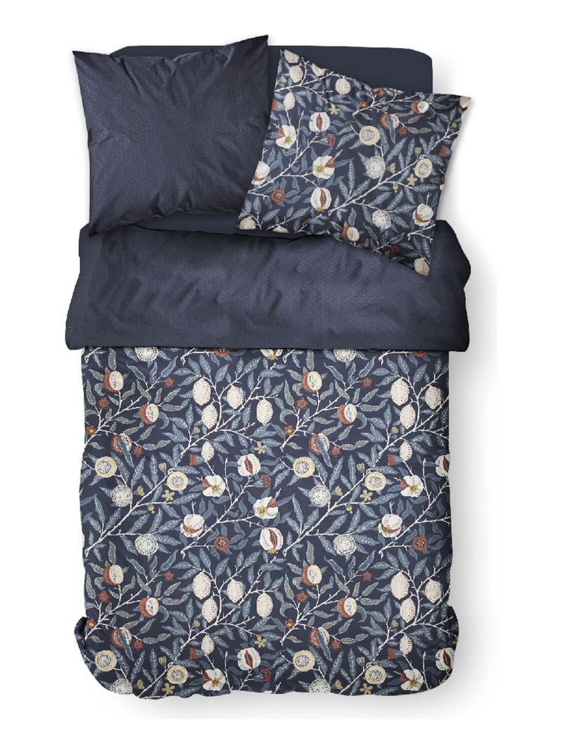 Parure de lit 2 personnes imprimé floral coton SUNSHINE JOEY Bleu - Kiabi
