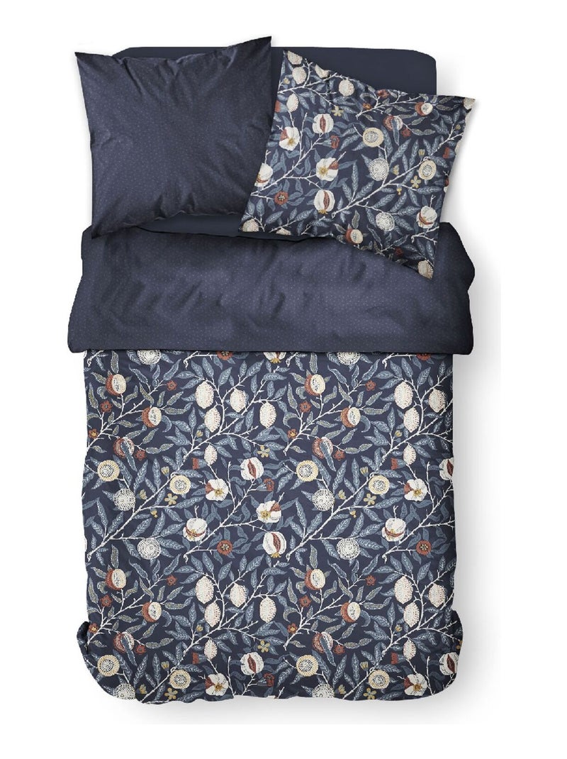 Parure de lit 2 personnes imprimé floral coton SUNSHINE JOEY Bleu - Kiabi