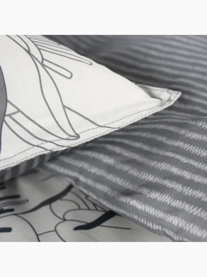 Parure de lit 2 personnes imprimé floral coton SUNSHINE KAIS Blanc - Kiabi