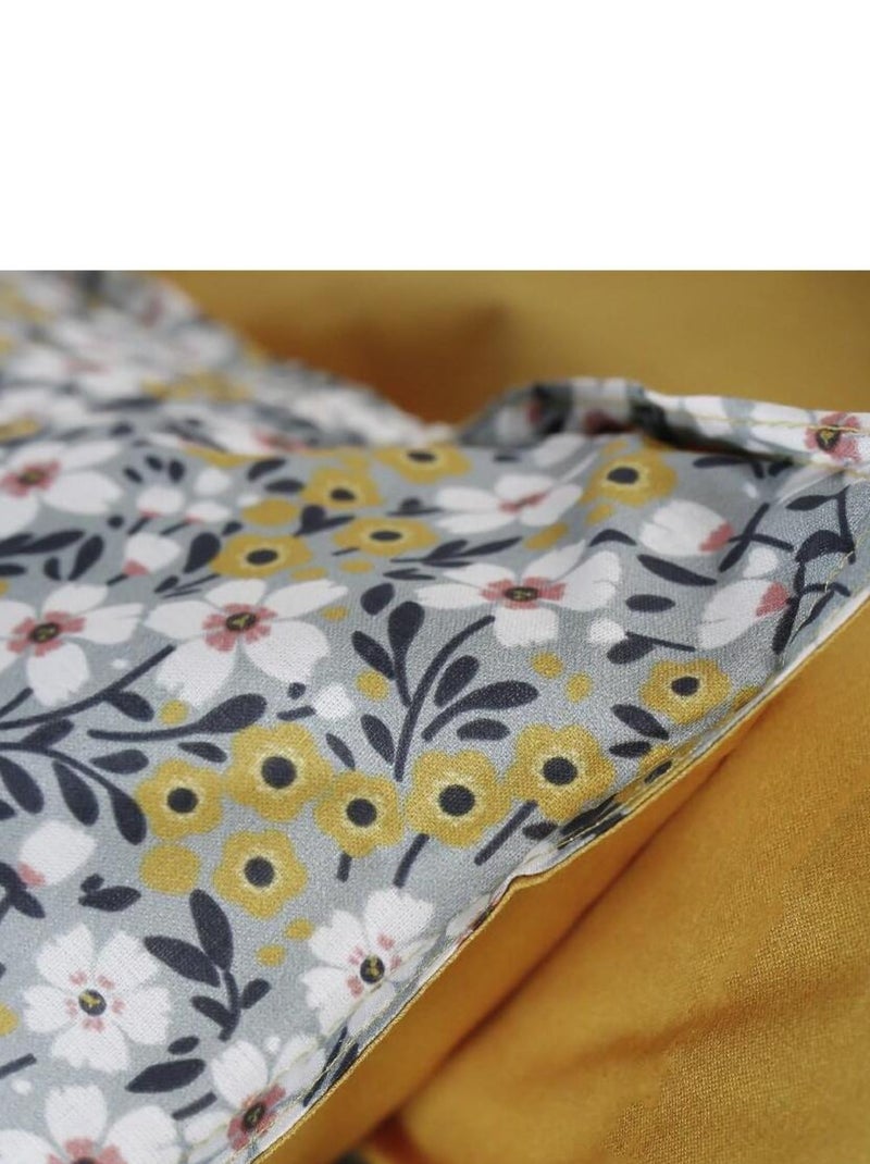 Parure de lit 2 personnes imprimé floral coton SUNSHINE MARLEY Bleu - Kiabi