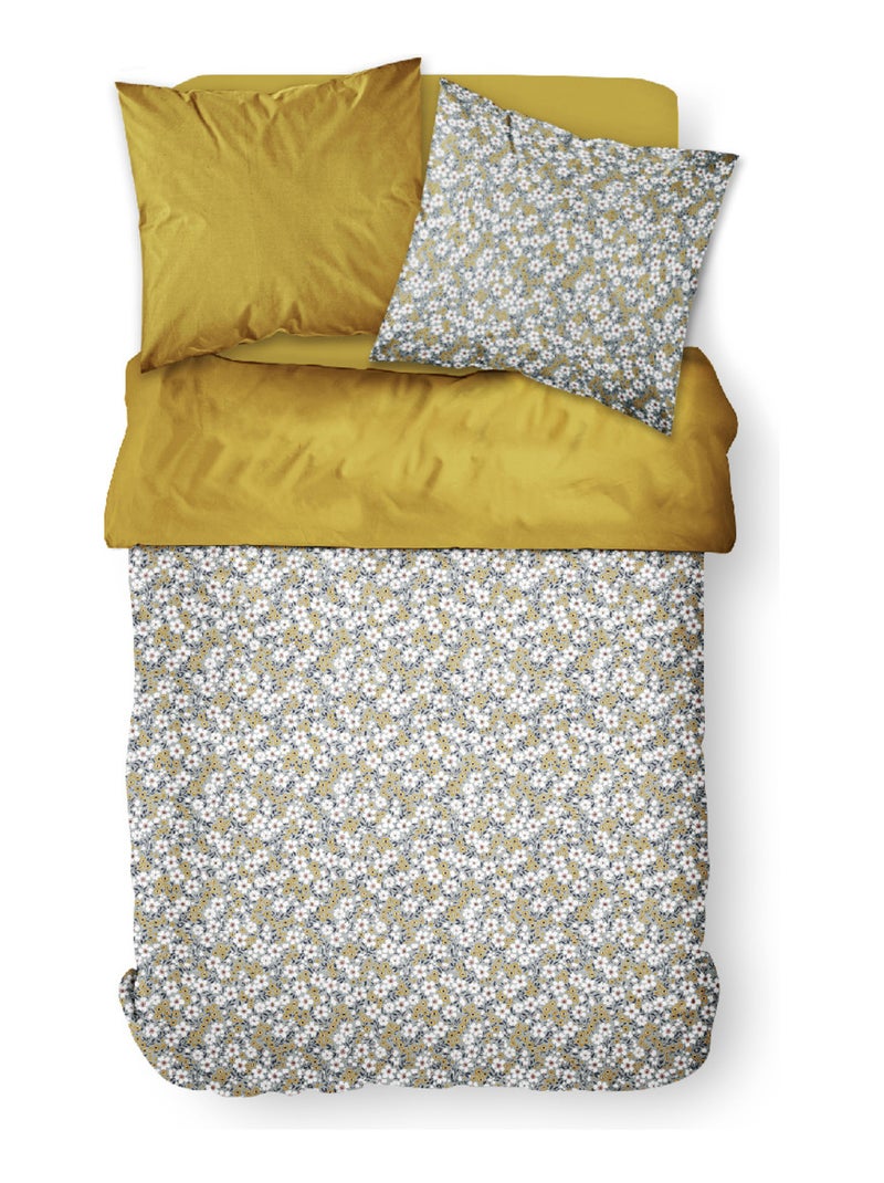 Parure de lit 2 personnes imprimé floral coton SUNSHINE MARLEY Bleu - Kiabi