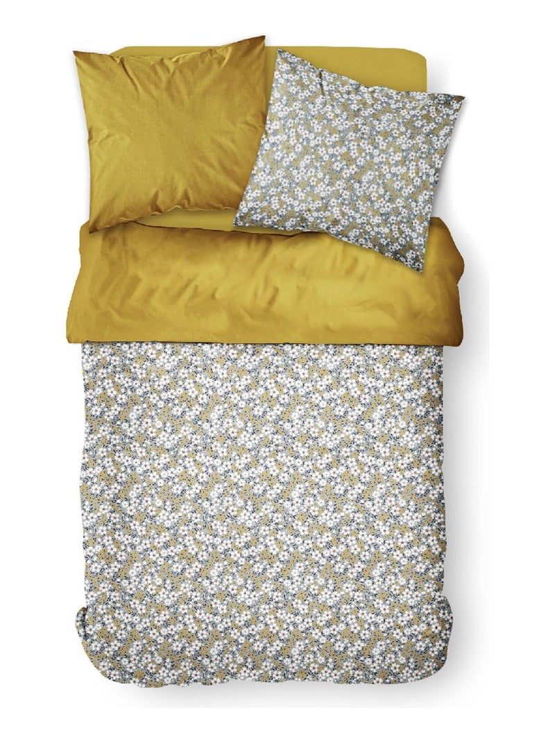 Parure de lit 2 personnes imprimé floral coton SUNSHINE MARLEY Bleu - Kiabi