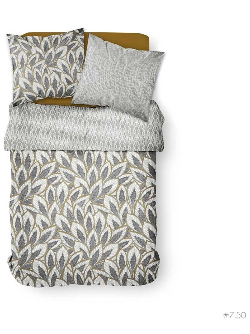 Parure de lit 2 personnes imprimé floral coton SUNSHINE NOA Marron - Kiabi