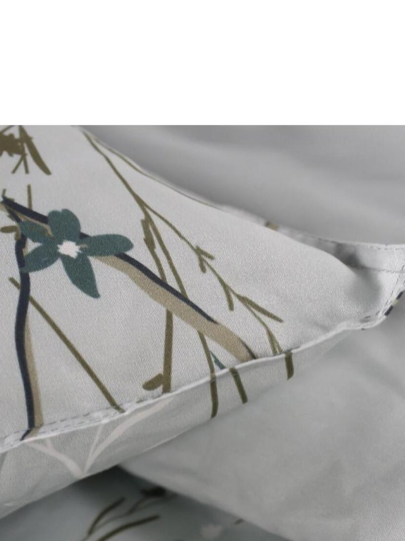 Parure de lit 2 personnes imprimé floral coton SUNSHINE SASHA Vert - Kiabi