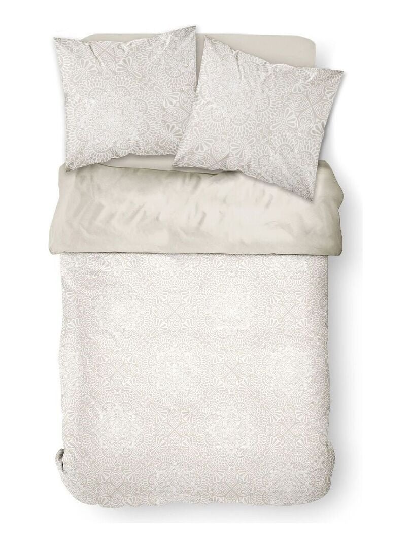 Parure de lit 2 personnes imprimé floral 'SUNSHINE' 'TODAY' Beige - Kiabi