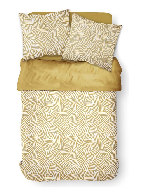 Parure de lit 2 personnes imprimé géométrique coton SUNSHINE MAHE - Kiabi