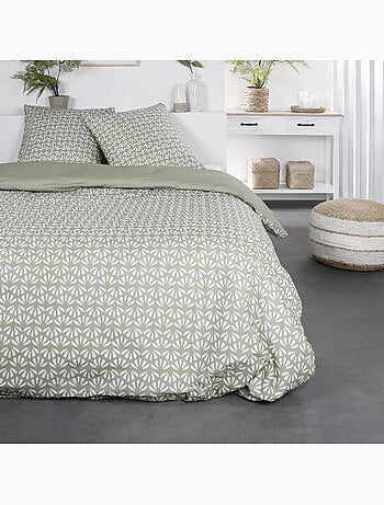 Parure de lit 2 personnes imprimé géométrique coton SUNSHINE SWAN